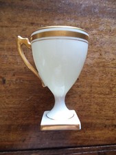 Giraud & Brousseau Limoges France piccola coppa porcellana bianca filo oro 8,5cm