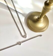 Set Collana Bracciale Donna Acciaio ipoallergenico, ciondolo Lettera iniziale P