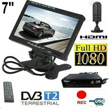 Kit mini TV Monitor  LCD 7" FULL HD 1080p portatile con antenna e decoder DVB-T2