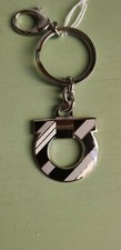 PORTACHIAVI UOMO SALVATORE FERRAGAMO GANCINI PALLADIO LOGO GRIGIO BIANCO NERO