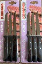 COLTELLI DA BISTECCA PZ.6 NERI KAIMANO PREMIUM COLTELLO CARNE BRACERIA BBQ