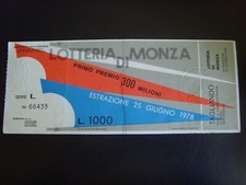 Biglietto LOTTERIA DI MONZA