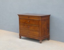 Comò cassettone Carlo X in noce massello con top in legno, metà '800 - L 113 cm!