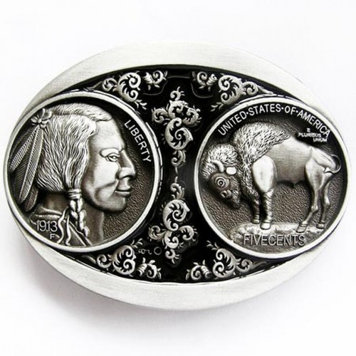 Fibbia indiano usa bison - indiano,, usa,
