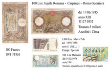 100 1000 500 LIRE CARPANESI