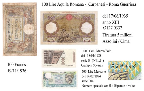 100 1000 500 lire carpanesi - 1000,