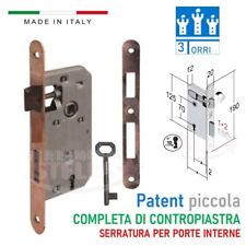 SERRATURA PATENT PER PORTE INTERNE BUSSOLE ENTRATA 40 BORDO TONDO BRONZATO