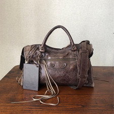 Borsa a mano Balenciaga The City 2Way in pelle marrone borsa a tracolla...