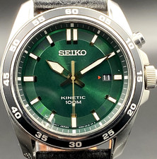 🇯🇵 Orologio Uomo SEIKO Kinetic Automatico Quadrante Verde 5M82 DIVER 100 m GIAPPONE