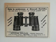 Clipping Pubblicità Advertising 1930 BINOCOLI KORISTKA Nulla da Invidiare