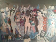 RENATO BORSATO VENEZIA 1927-2013 LITOGRAFIA CARNEVALE MASCHERE FIRMATA FIRMA DI