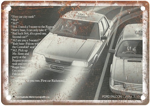 Insegna vintage falcon taxi - insegna,