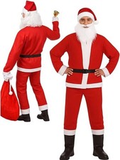 Cecaro Group Costume Babbo Natale Uomo con Barba – Vestito Natalizio Adulto