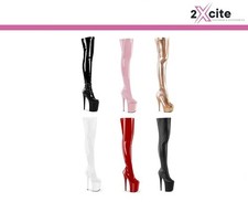 Pleaser flamingo 3000 STIVALI COSCIA TACCO ALTO A STILETTO PLATEAU 8" TAGLIE 3-9