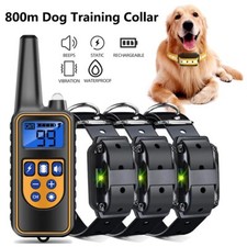 3 x COLLARE + TELECOMANDO 800m per Addestramento CANI SCOSSA. ELETTRICO LCD,