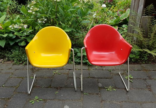 Sedia conchiglia rosso - 1,