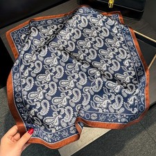 Sciarpa quadrata 100% pura seta donna fazzoletto da collo bandana sciarpa capelli 21"x21"