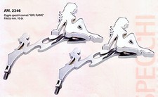 COPPIA specchietti retrovisori custom Harley cromati metallo girl donna fiamme