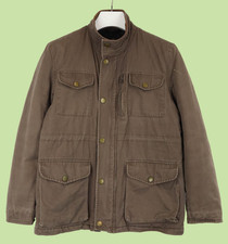 BARBOUR Giacca Uomo PICCOLA Foderata Full Zip Marrone Utility Tasche Cargo