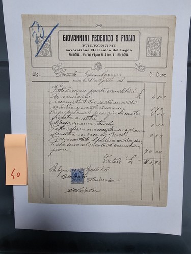 Fattura bologna giovannini - fattura,