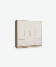 FELIPPO XL, armadio 4 ante, 6 cassetti, laminato rovere/sonoma LAP 207x200x60cm