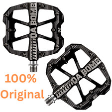 DA BOMB Doppia Croce MTB Bici Pedali Piatti 9/16" Nero CNC Lega Piattaforma