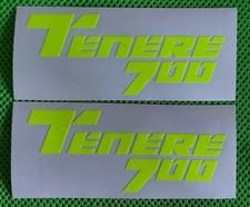 2 ADESIVI ADESIVO YAMAHA - TENERE 700 PRESPAZIATO STICKER GIALLO FLUO  18 CM.