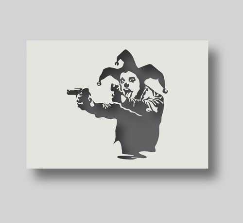 Banksy gun toting clown - banksy,