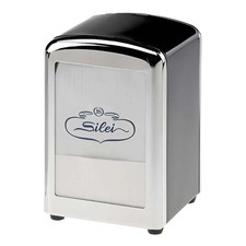 Porta Tovaglioli Bar 17x17 cm Nero in Acciaio - Leone - Porta Veline Bar