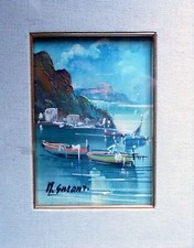MARIO GALANTI ? QUADRO A OLIO MARINA FIRMATO CM. 18 X 13 - SCUOLA DI POSILIPPO
