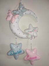 Fiocco nascita luna stelle gemelli personalizzato con nomi