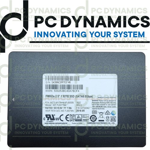 Samsung pm863a 92tb sata - 1.92tb,
