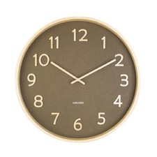 Orologio da parete Karlsson legno chiaro interno verde cm40