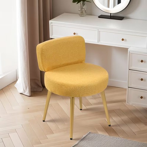 Teddy fleece stool gold - gold, leg