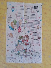 1983 strofinaccio cucina calendario cotone nuovo cm.69x41