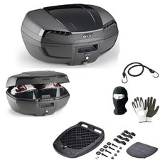 PER APRILIA SCARABEO 250 GT  BAULETTO GIVI E46NB RIVIERA BLACK EDITION VALIGIA 