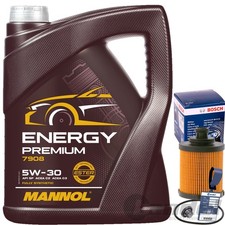 FILTRO OLIO BOSCH + OLIO MANNOL 5W30 adatto per Opel Corsa D Combo Astra H Fiat Punto