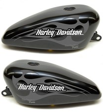 Kit Adesivi Stickers Flam serbatoio Compatibili con Harley Davidson Moto Custom