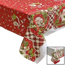 Tovaglia Natalizia in rasatello stampata Preziosa Home 24 posti Natale 6407
