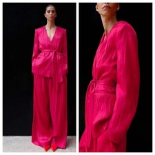 NWT ZARA Wrinkle Effect Belted