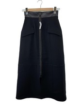 Gonna lunga nera in poliestere