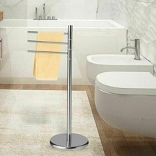 Piantana Portasciugamani da Terra 3 Bracci Orientabili Acciaio Porta Asciugamani