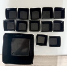 Contenitori Per Alimenti Aperitivo Salse Per Bar 12 Pezzi Neri In Ceramica