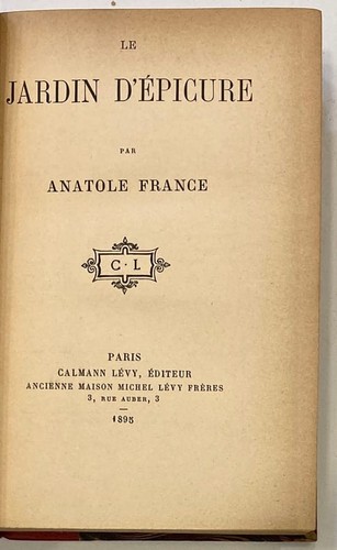 France anatole le jardin - le,