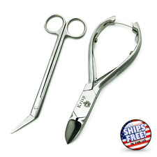 TAGLIAUNGHIE PUNTA PEDICURE PODOLOGO PROFESSIONALE ANTIRUGGINE + FORBICE UNGHIE LUNGHE 