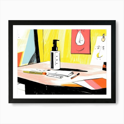 Scrivania con stampa - , artistica