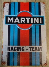 Targa in latta metallo vintage Martini Racing Team 20x30 cm