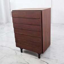 Comò Settimanale Anni '60 in Legno 7 Cassetti Vintage Altezza 117 cm