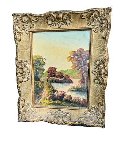 Antico dipinto paesaggio olio