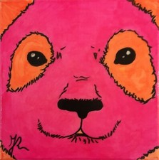 RUBENS FOGACCI - PANDA - OLIO E RESINA SU TELA - 20X20 - 2018